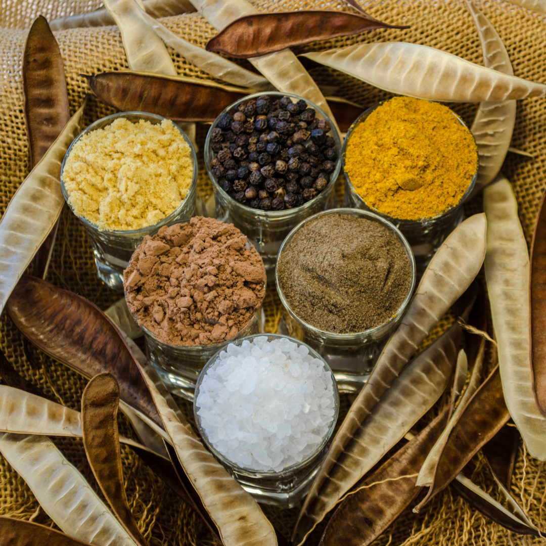 Whole spices to create a garam masala spice mix for your next BBQ