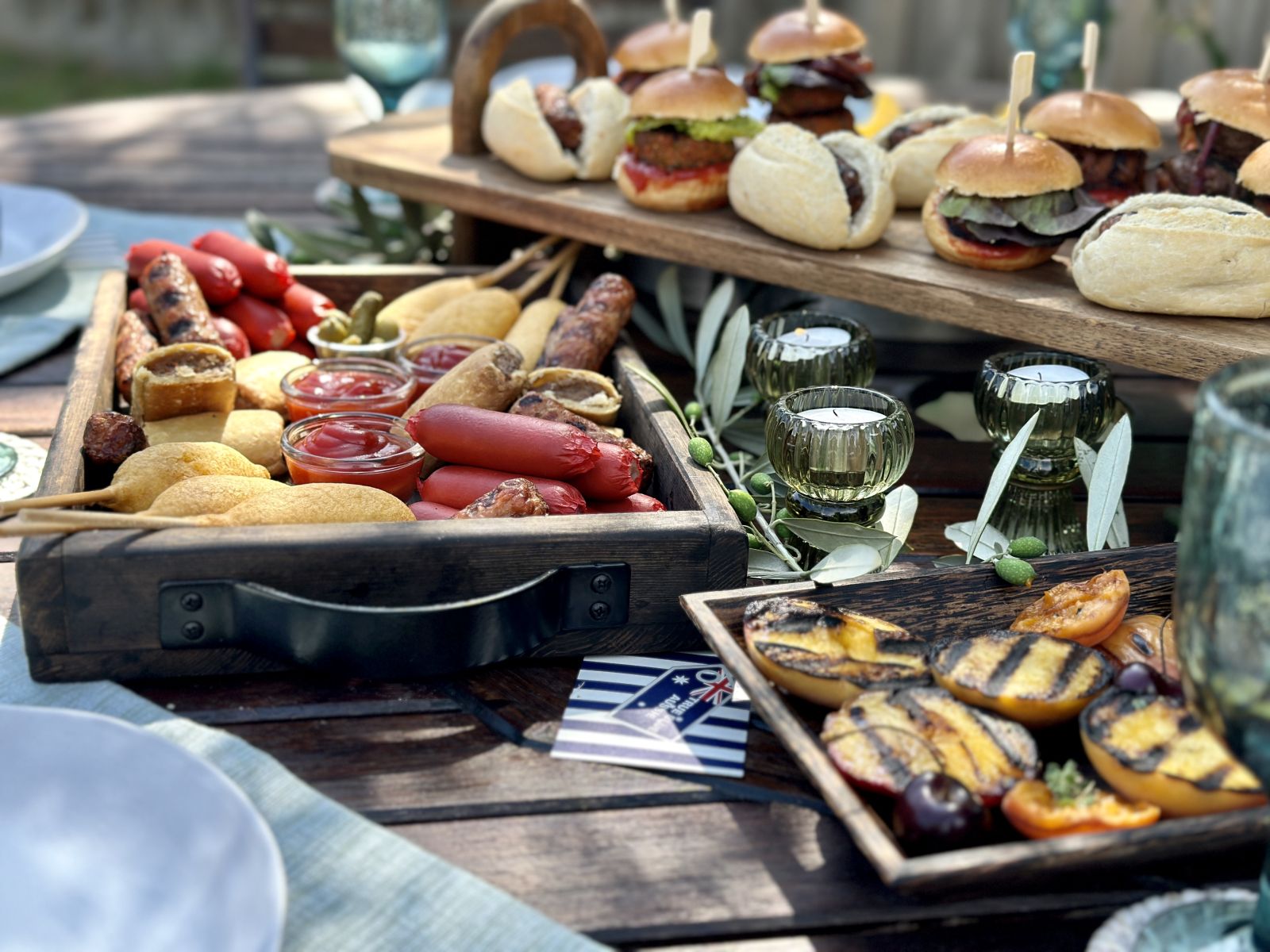 An outdoor grazing table for Australia Day 2023