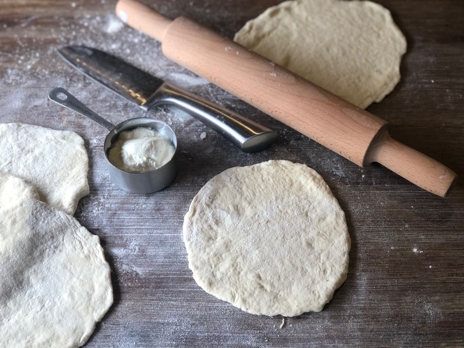 Greek yoghurt flatbread dough 