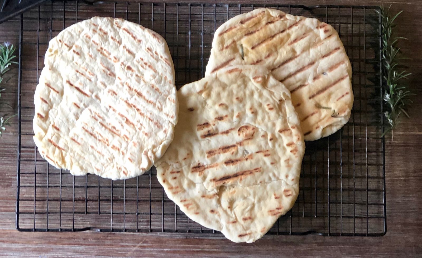 Flatbread that's been cooked on a BBQ