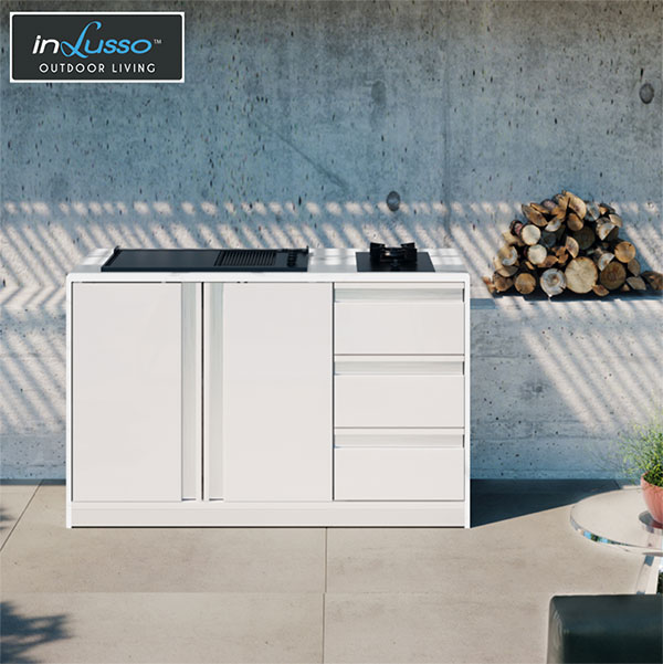 inLusso™ outdoor living Melbourne outdoor kitchen with linea bbq