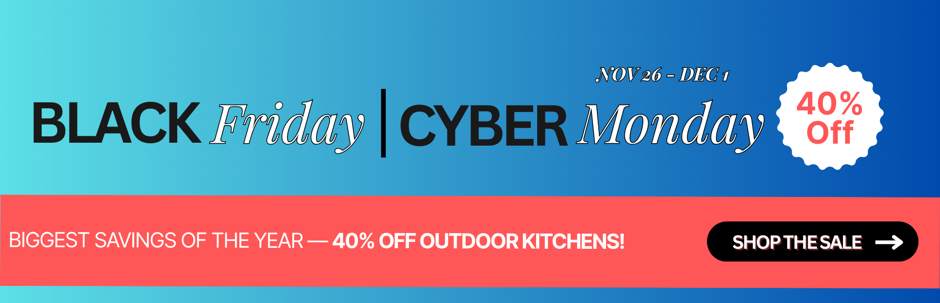 Compact outdoor kitchen with grey double door cabinet, three draws, gas linea BBQ and side burner in an alfresco area.