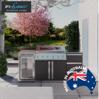 Integrato 2000 MM (W) BBQ : 2000 MM (W) x 735 MM (D) x 950 MM (H) - Notre Dame Grey w/. Stainless Steel Bench Top