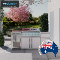 Integrato 2000 MM (W) BBQ : 2000 MM (W) x 735 MM (D) x 950 MM (H) - Horizon White w/. Stainless Steel Bench Top