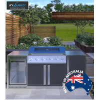 Integrato 2000 MM (W) BBQ : 2000 MM (W) x 735 MM (D) x 950 MM (H) - Notre Dame Grey w/. Stainless Steel Bench Top