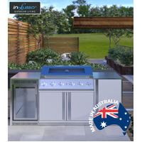 Integrato 2000 MM (W) BBQ : 2000 MM (W) x 735 MM (D) x 950 MM (H) - Horizon White w/. Stainless Steel Bench Top