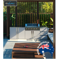 Integrato 2500 MM (W) BBQ : 2500 MM (W) x 735 MM (D) x 950 MM (H) - Horizon White w/. Stainless Steel Bench Top
