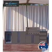 Integrato 3000 MM (W) BBQ : 3000 MM (W) x 735 MM (D) x 950 MM (H) - Notre Dame Grey w/. Stainless Steel Bench Top