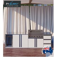 Integrato 3000 MM (W) BBQ : 3000 MM (W) x 735 MM (D) x 950 MM (H) - Horizon White w/. Stainless Steel Bench Top